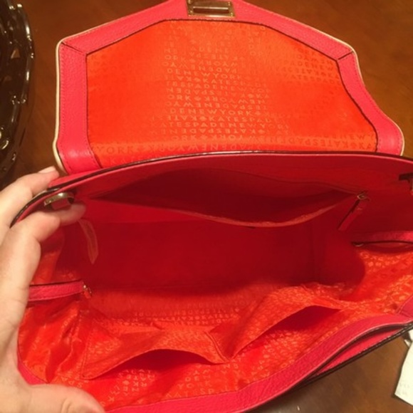 Laurel Pink and Beige Leather Satchel - Picture 5 of 6